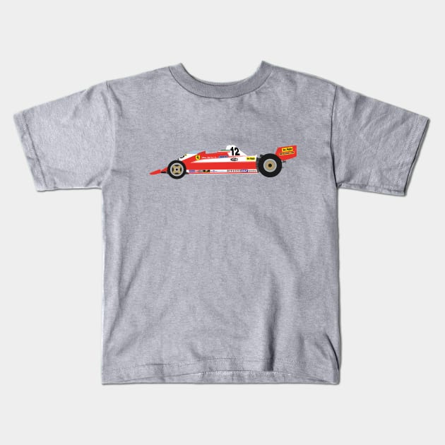 Ferrari 312T3 Gilles Villeneuve Kids T-Shirt by s.elaaboudi@gmail.com